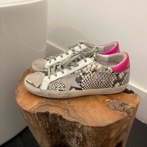 Golden Goose Superstar Python with Hot Pink back detail